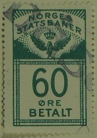 Frimerker stamps Norges Statsbaner Jernbane Norwegian Railway Parcel Stamps timbres-poste Briefmarken